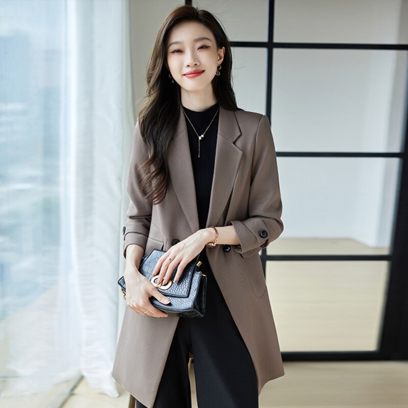 Autumn Trench Coat for Women  Mid-length  Jackets 2022 New Fashion Women Clothing Suit Jacket Women OL Elegant Long Coat Women