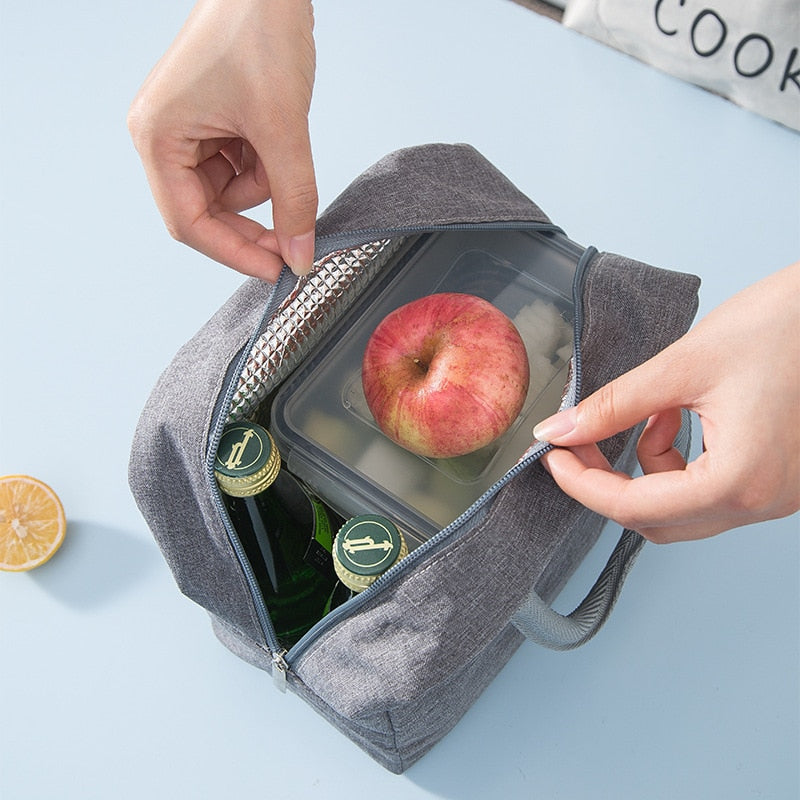 Portable Lunch Bags  For Kids Handigs Thermel Insulatad Camvas Tite Pouch  Scholl Bento  Picnic Food Storege Conteiners Kitchen