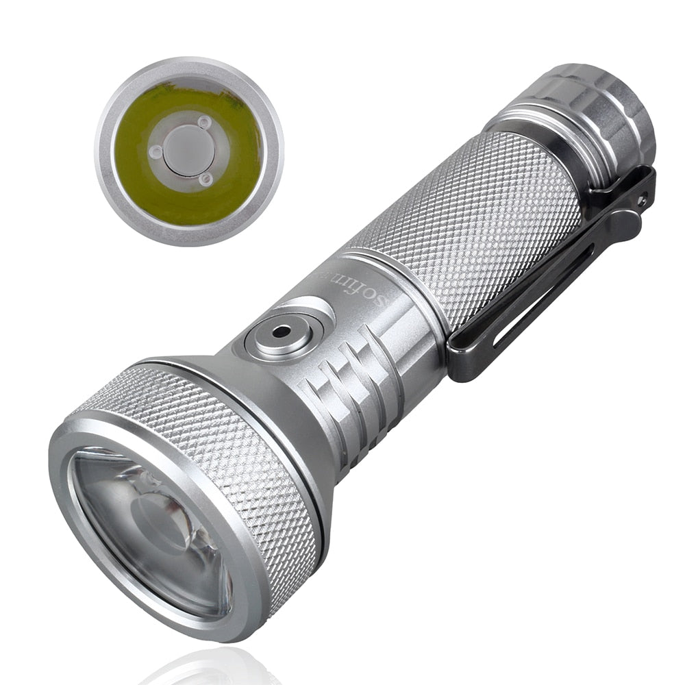 Sofirn IF22A 21700 USB C 3A Rechargeable Powerful LED Flashlight SFT40 2100lm 680M Throw Reverse Charging Super Bright Torch