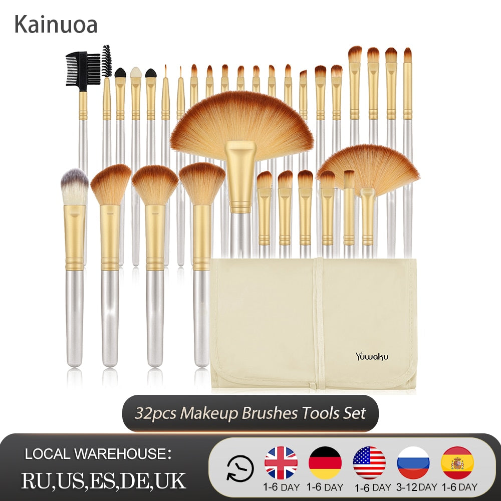 Cosmetics Makeup Brushes Set 32pcs Professional Foundation Eyeshadow Blusher Eye Lash Makeup Brushes Female Makeup Tools Beauty