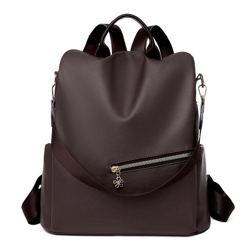 CFUN YA New Women Soft Leather Backpacks Wide Open Back Bags Sac a Dos Travel Ladies Bagpack Mochilas School Bags Mummy Handbag