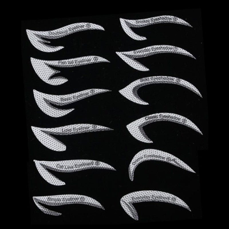 Eye Makeup Stencils Winged Eyeliner Stencil Template Shaping Tools Eyebrows Eye Shadow Makeup Template Tool Stickers Card