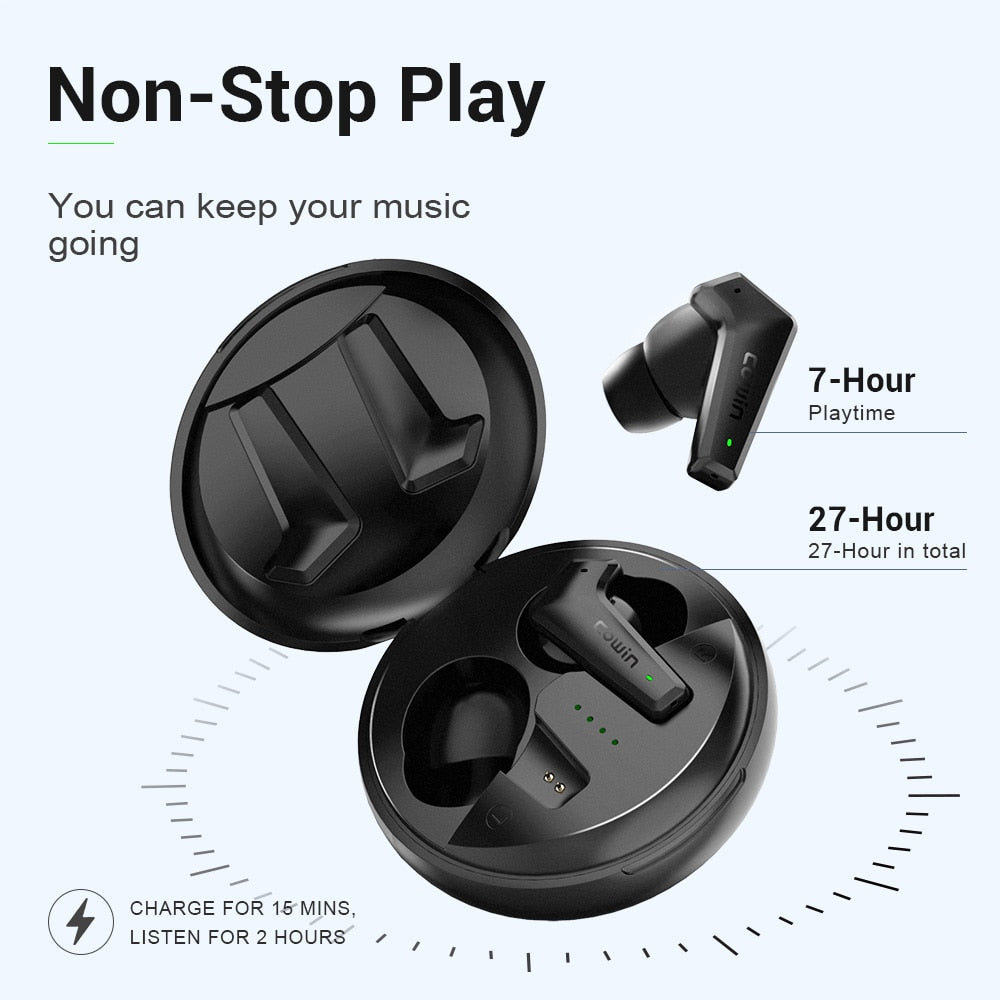 Cowin ApexElite[Upgraded] Hybrid Active Noise Cancelling Wireless Headphones Bluetooth 5.2 Earphones HiFi Sport Earbuds ANC