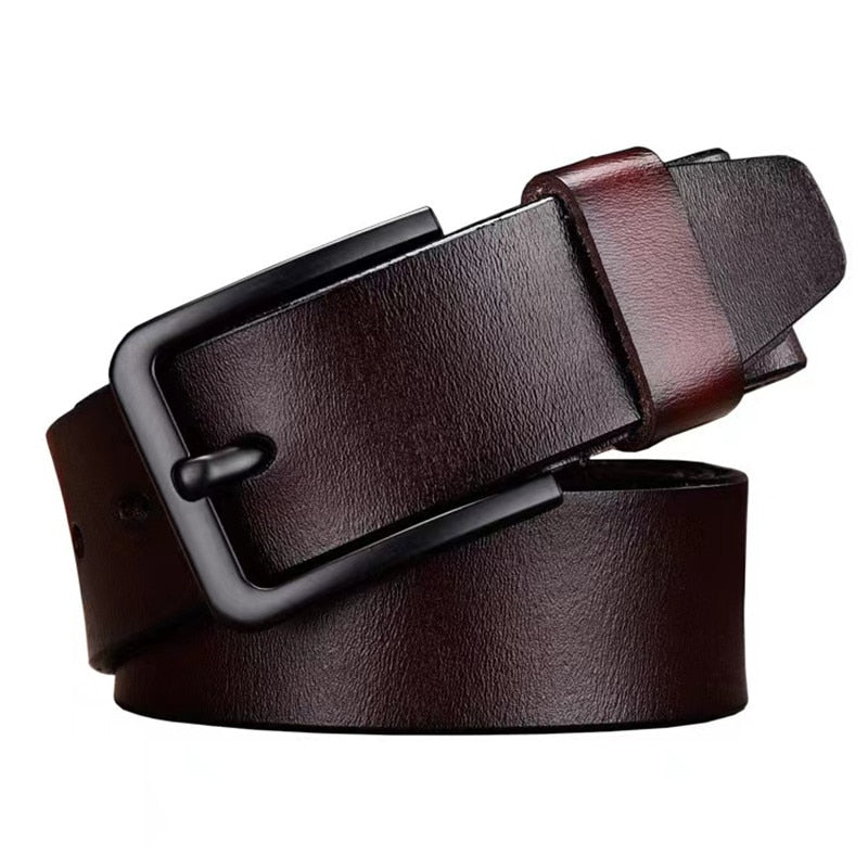 125CM  Whole Cow Genuine Leather Luxury Strap Male Belts For Men Fashion Classice Vintage Pin Buckle Leather Jeans Men Belt