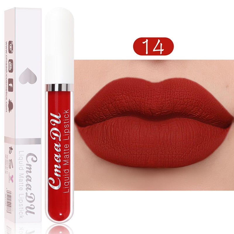 9Colors Matte Liquid Lipsticks Waterproof Ultra Velvet Lip Stick Pigment Sexy Red Nude Long Lasting Lip Gloss Makeup