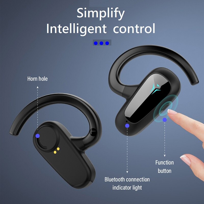 TWS Earphone Air Conduction Earhooks Over Ear Bluetooth Headphones Wireless Earbuds Sports Noise Cancelling Open Ear Handsfree