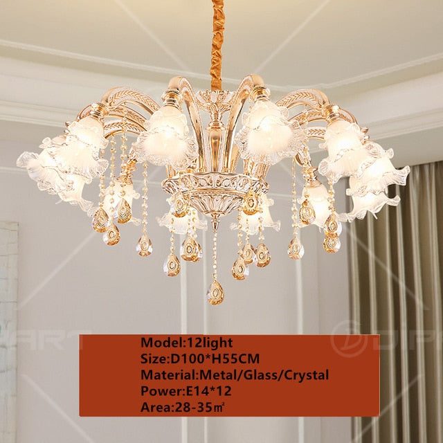 Gold crystal chandelier modern lighting for living room dinning room Chandelier lights Crystal k9 chandeliers Crystal Lights