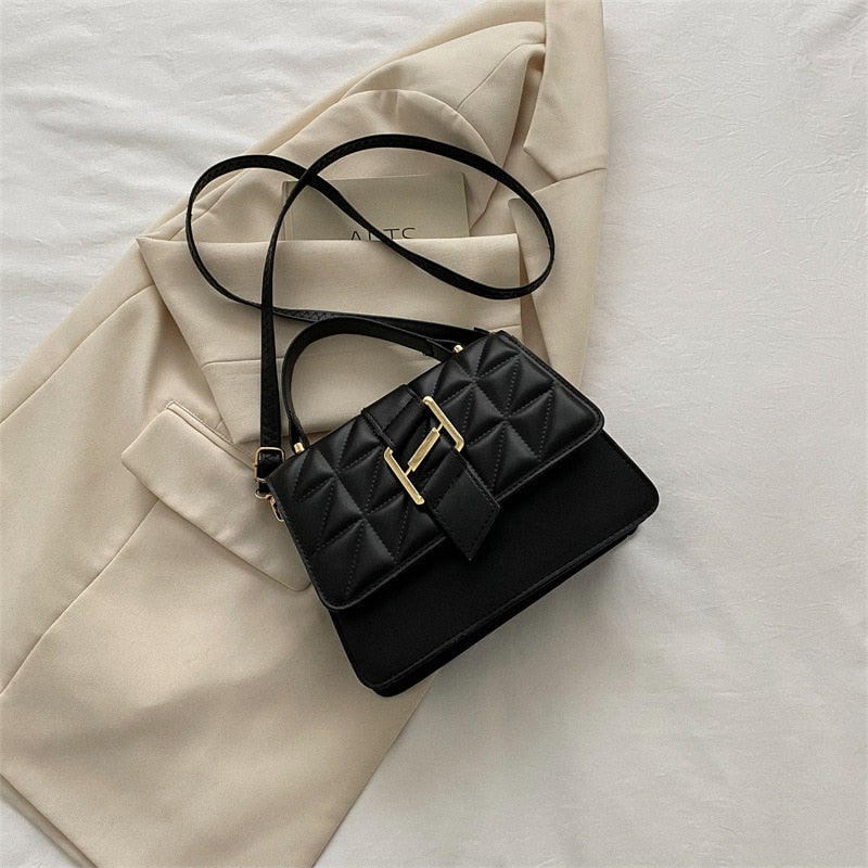 TRAVEASY Casual PU Leather Shoulder Bags for Women 2023 Fashion Diamond Lattice Female Bags Luxury Handbags Hasp Crossbody Bags