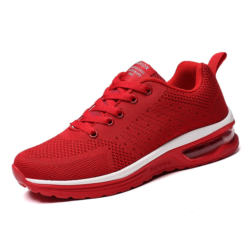 Hot Sale Red Men Running Shoes Breathable Outdoor Sports Shoes Cushion Lightweight Sneakers For Male Comfort Athletic Footwear