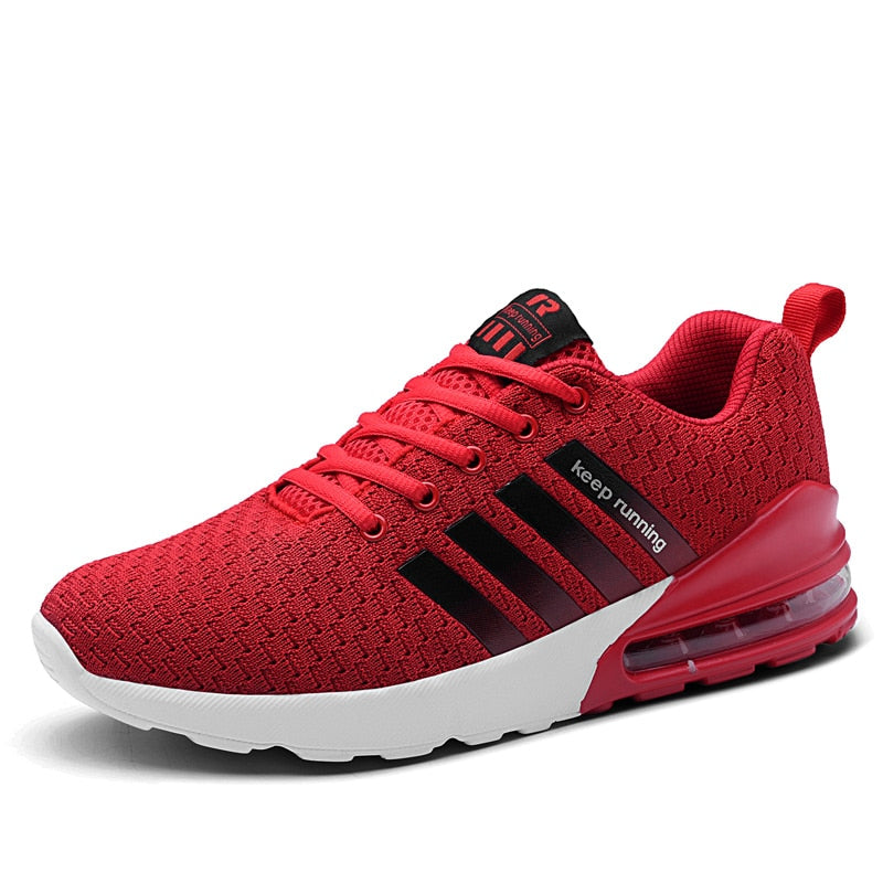 Hot Sale Red Men Running Shoes Breathable Outdoor Sports Shoes Cushion Lightweight Sneakers For Male Comfort Athletic Footwear