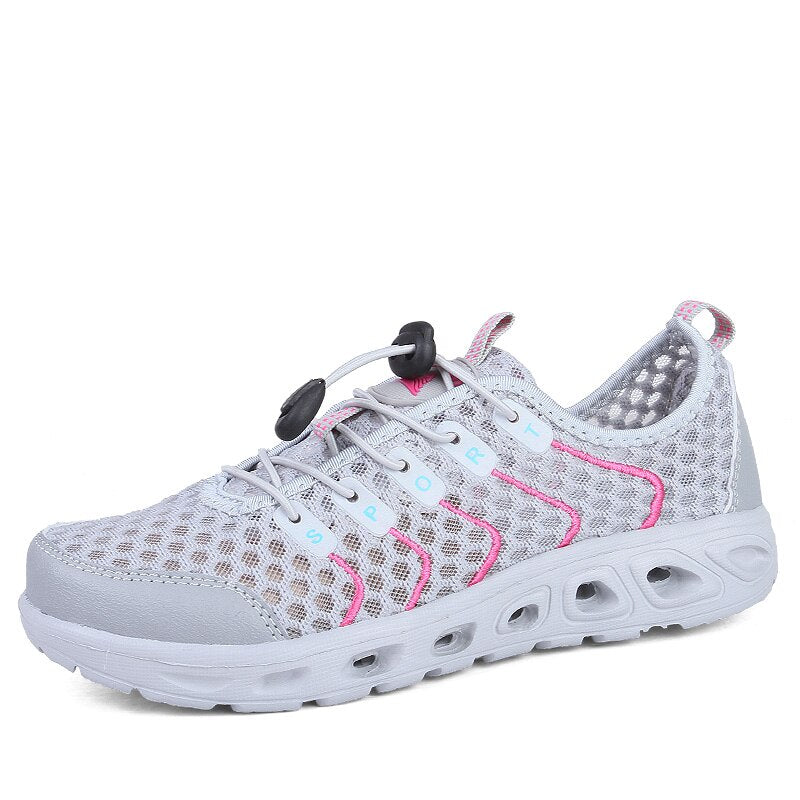 2022 Summer Walking Shoes Unisex Casual Outdoor Mesh Sneakers Women Non-slip Running Sport Lace Up Trekking Footwear Men Hiking