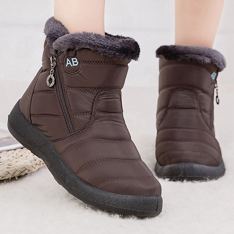 Women Boots Watarproof Ankle Boots For Winter Shoes Women Keep Warm Snow Botines Female 2022 Luxury Zipper Winter Botas Mujer