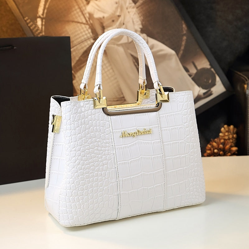 Genuine Leather Women Handbag 2022 New Fashion Brand Crocodile Pattern Lady Portable Tote Bag Shoulder Crossbody Bags For Female