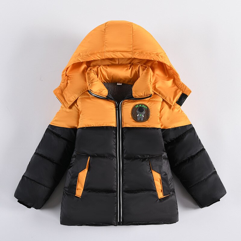 2022 Winter Boys Jackets For Baby Boy Hooded Thick Warm Down Jacket Children Outerwear Coats Kids Clothes Jackets 3-6 Years Old