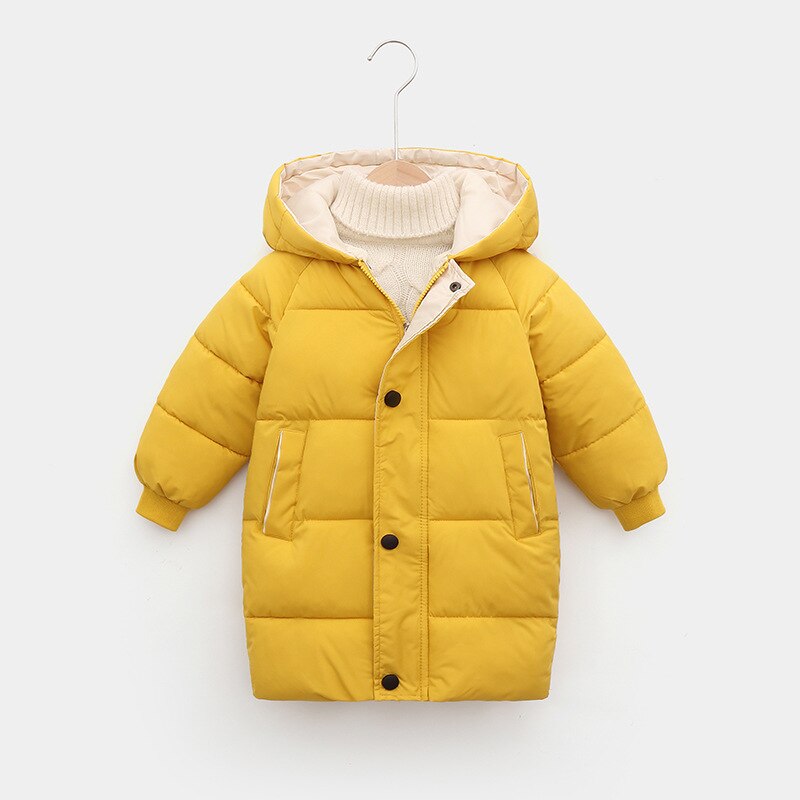 2-12Y Kids Down Long Outerwear Winter Clothes Teen Boys Girls Cotton-Padded Parka Coats Big Children Thicken Warm Cotton Jackets