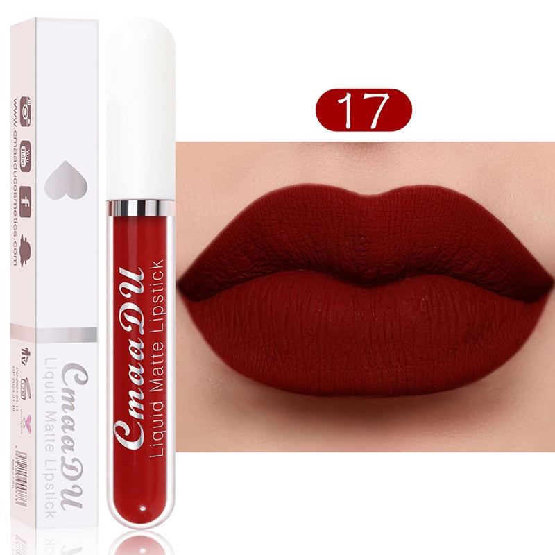 9Colors Matte Liquid Lipsticks Waterproof Ultra Velvet Lip Stick Pigment Sexy Red Nude Long Lasting Lip Gloss Makeup