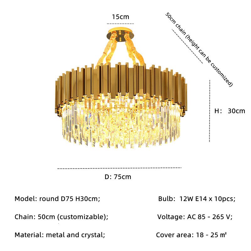 Modern Luxury Shiny Gold E14 Led Pendant Lights Dining Room Lustre Crystal Led Droplight Indoor Lighting Suspend Lamp Fixtures