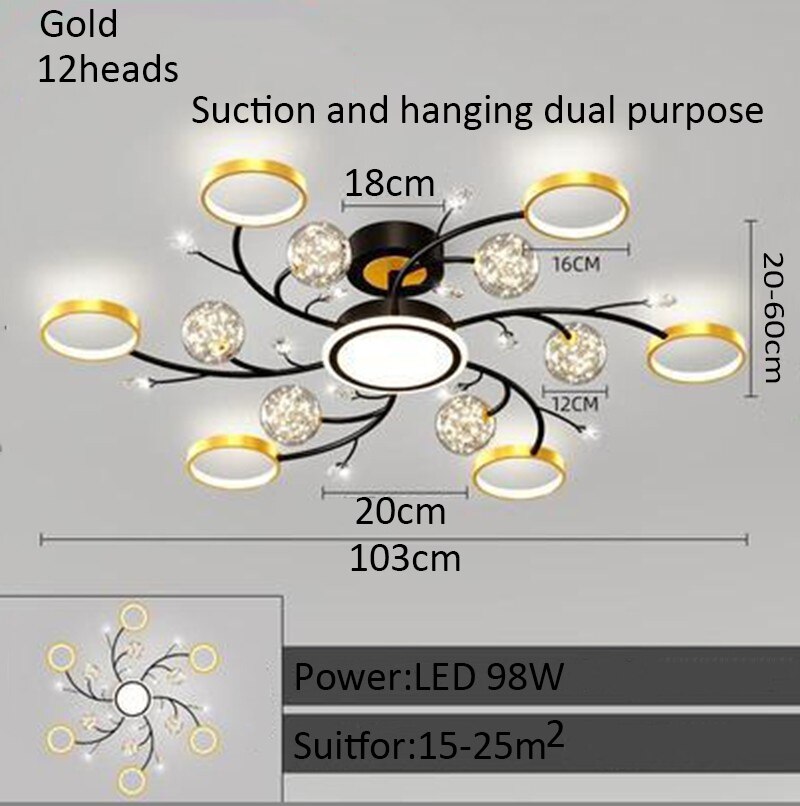 Living Room Modern Chandelier Light Luxury Starry LED Bedroom Ceiling Lamp Nordic Minimalist Restaurant Interior Decoration Lamp