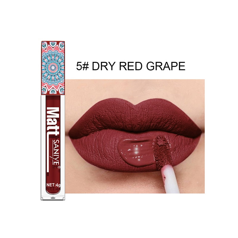 9Colors Matte Liquid Lipsticks Waterproof Ultra Velvet Lip Stick Pigment Sexy Red Nude Long Lasting Lip Gloss Makeup