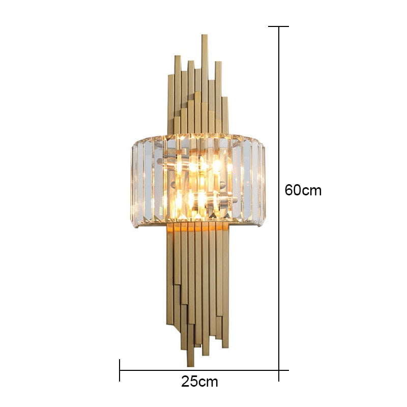 Modern Luxury Hardware Crystal Wall Lamp For Living Room Tv Bedroom Night Lighting Study Decoration For Home Indoor Fixtures