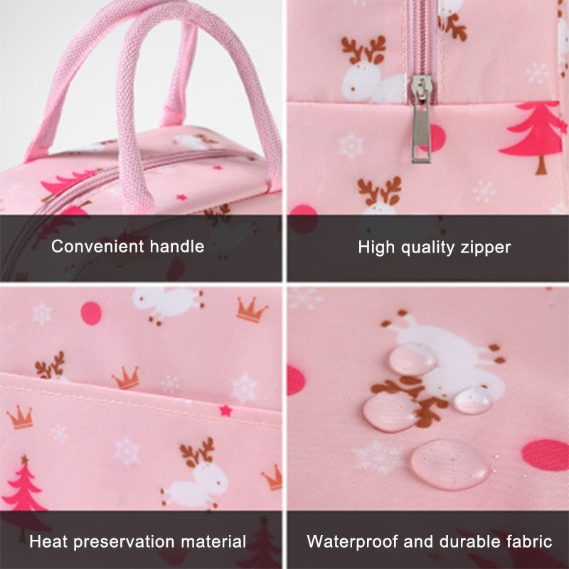 New Portable Lunch Bag Portable Insulated Canvas Lunch Bag Ladies Kids Breakfast Storage Bag Food Cooling Insulation Container
