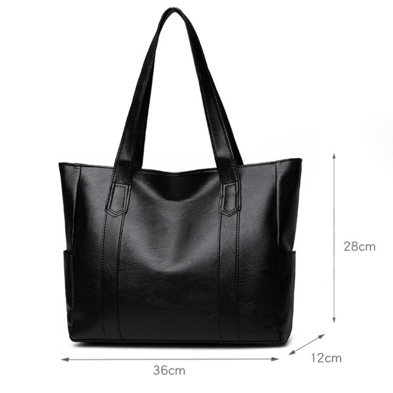 TRAVEASY 2023 Casual PU Leather Large Capacity Tote Bags for Women Fashion Solid Color Zipper Female Shoulder Bag Ladies Handbag