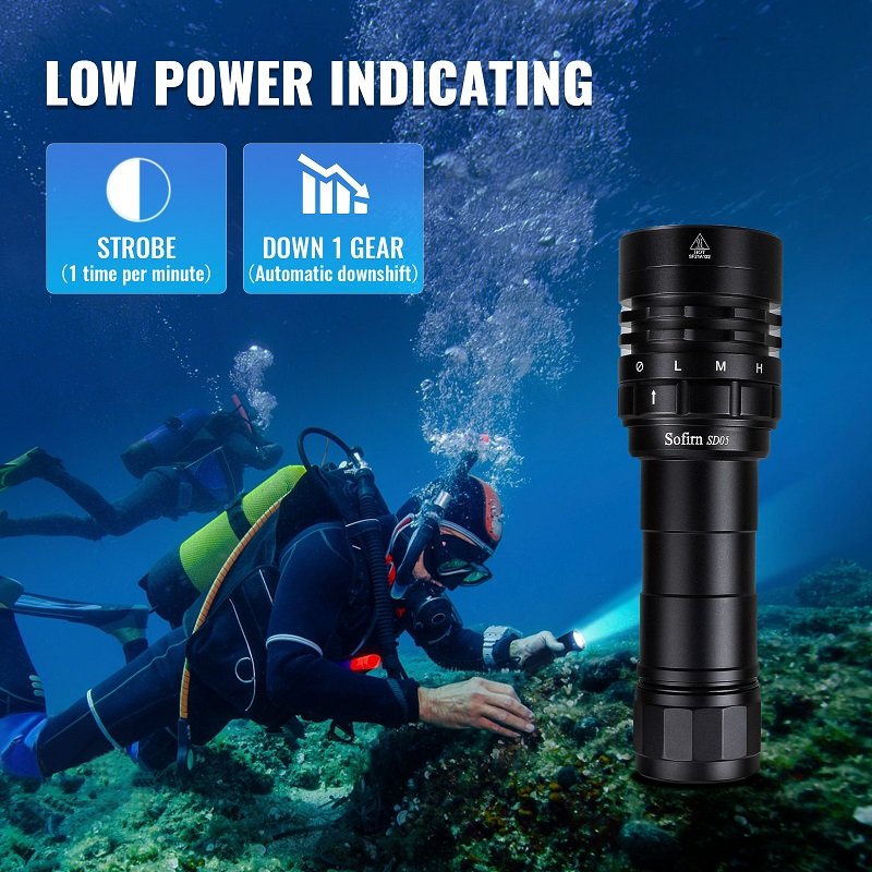 Sofirn SD05 Scuba Dive LED Diving Light  XHP50.2 Super Bright 3000lm 21700 Lamp with Magnetic Switch 3 Modes