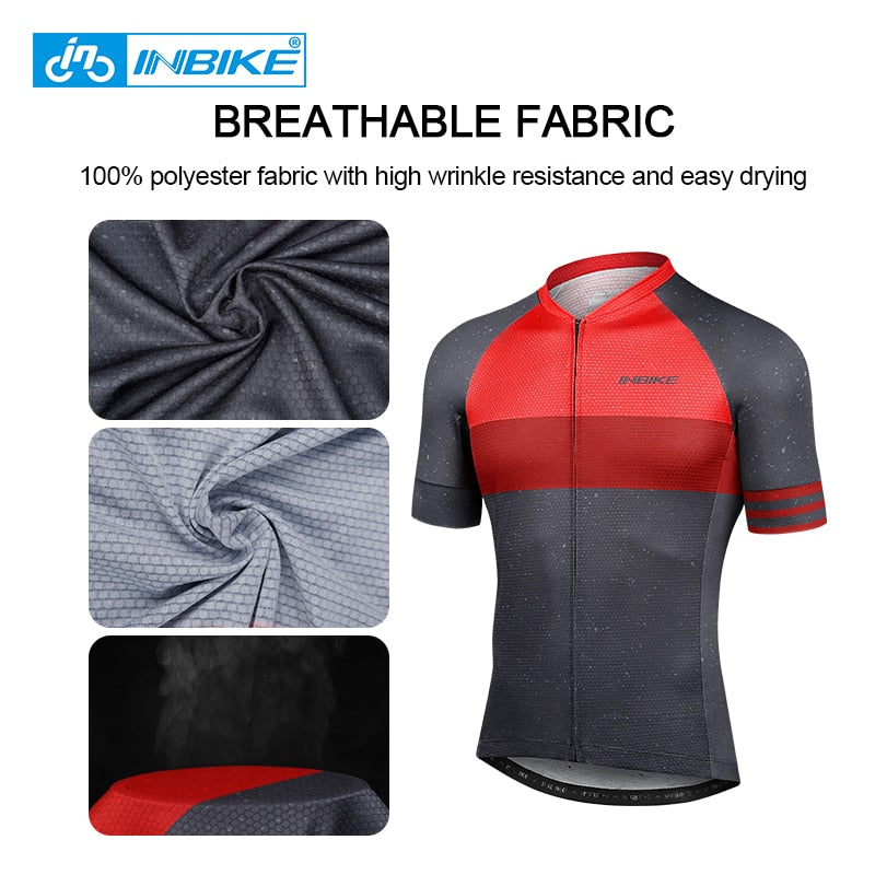 INBIKE Men Cycling Jersey Breathable MTB Bike Shirt Downhill Jersey Summer Pro Mountain Road Bicycle Short Sleeve Clothing JS008