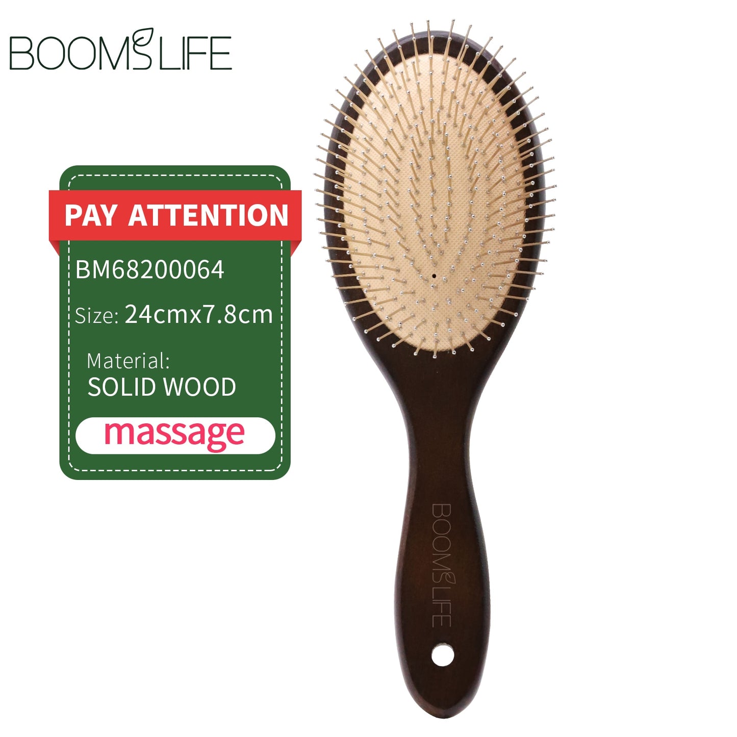 Denman Head Massage Brush Steel Hair Brush Wood Hair Brush With Steel Needle Scalp Airbag Hair brush For Hair Combing