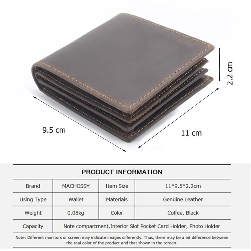 RFID Blocking Men&#39;s Oil Wax Skin Wallet Man Vintage Cow Genuine Leather Wallet Male Handmade Billfold Coin Purse Short Wallet