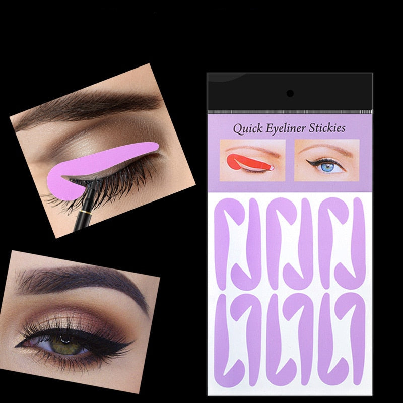 Eye Makeup Stencils Winged Eyeliner Stencil Template Shaping Tools Eyebrows Eye Shadow Makeup Template Tool Stickers Card