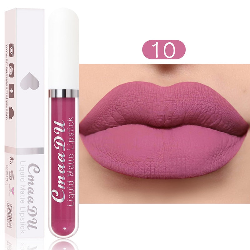 9Colors Matte Liquid Lipsticks Waterproof Ultra Velvet Lip Stick Pigment Sexy Red Nude Long Lasting Lip Gloss Makeup