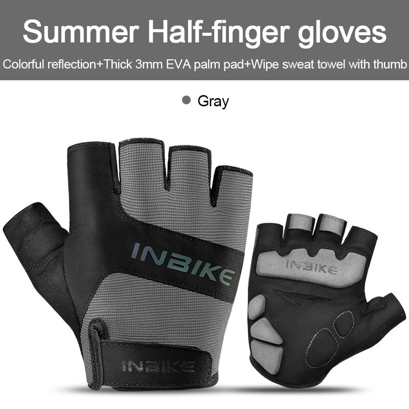 INBIKE 2023 Shockproof Cycling Gloves Fingerless MTB Bicycle Gloves Summer for Men Fitness Outdoor Sports Gym Bike Accessories