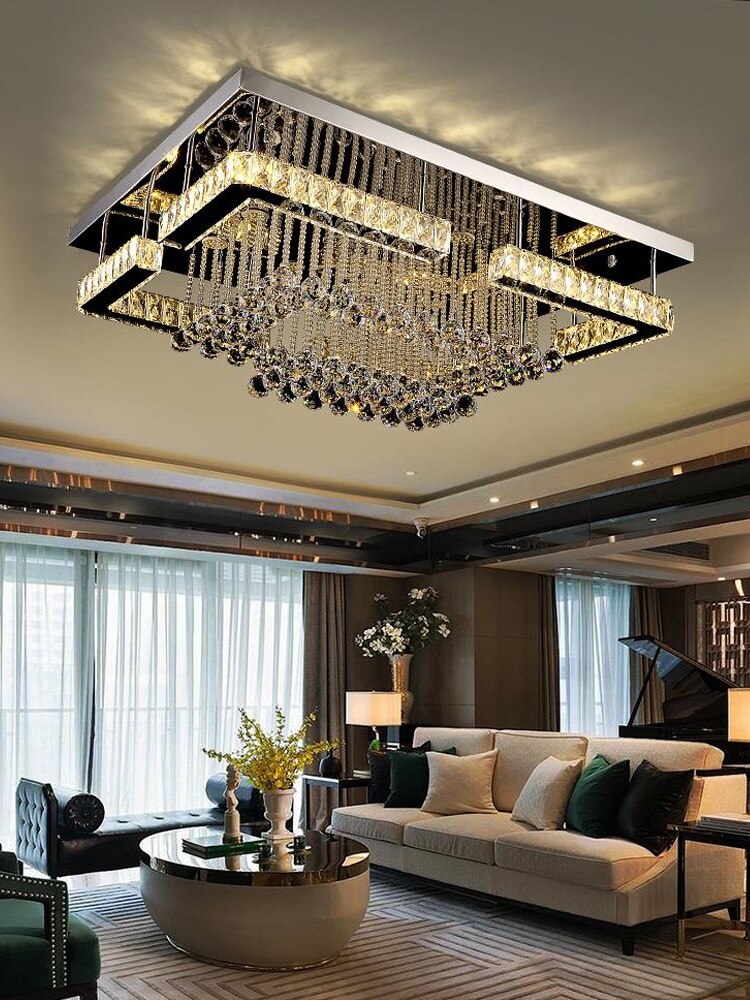 Modern crystal ceiling lights living room luxury silver ceiling light bedroom led Ceiling Lamps dining crystal Fixtures kitchen