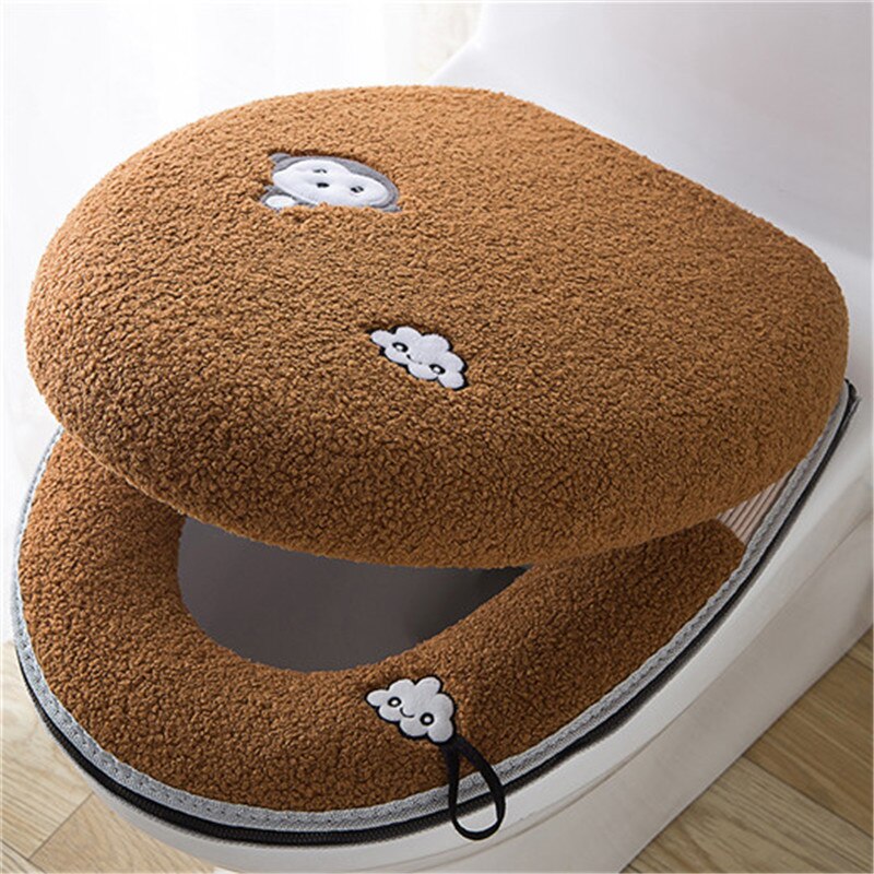 Toilet Seat Mat Set Bathroom Universal  2pcs/set Cushion+lid Cover Warm Soft Washable Closestool Seat Case Winter Pad Bidet Mats