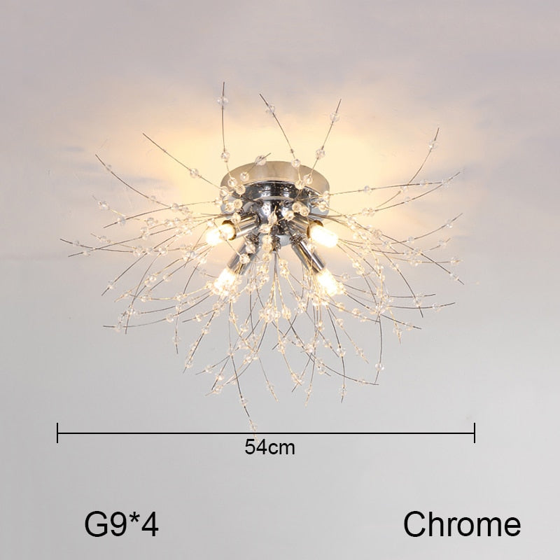 Nordic Minimalist Creative Wrought Iron Dandelion Chandelier Living Room Bedroom Dining Led Indoor Lighting Fixtures