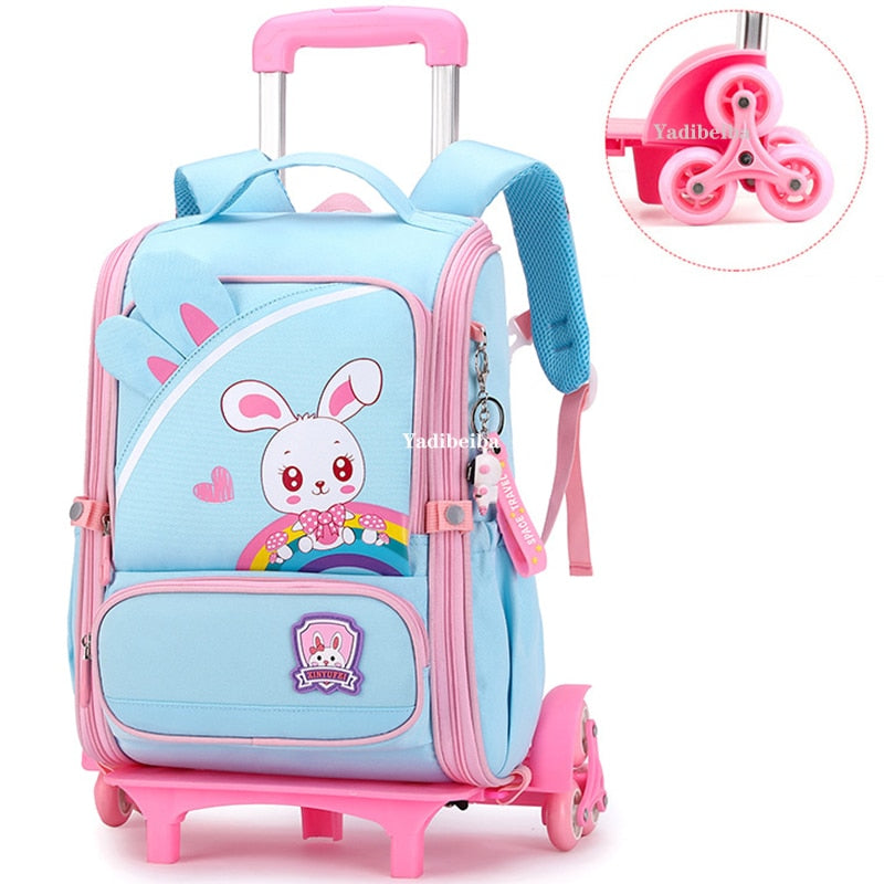 School Bag With Wheels For Boys Girls School Trolley Backpack For Girls Waterproof Wheeled Backpack For School Bags Trolley Bags