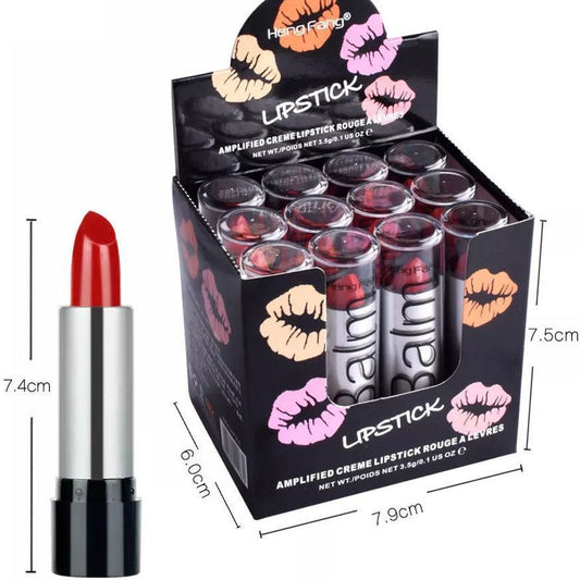 12 Color Lipstick Big Red Suit All Red Makeup Stage Performance Own Brand Cosmetics Free of Transportation Matte Lipstick