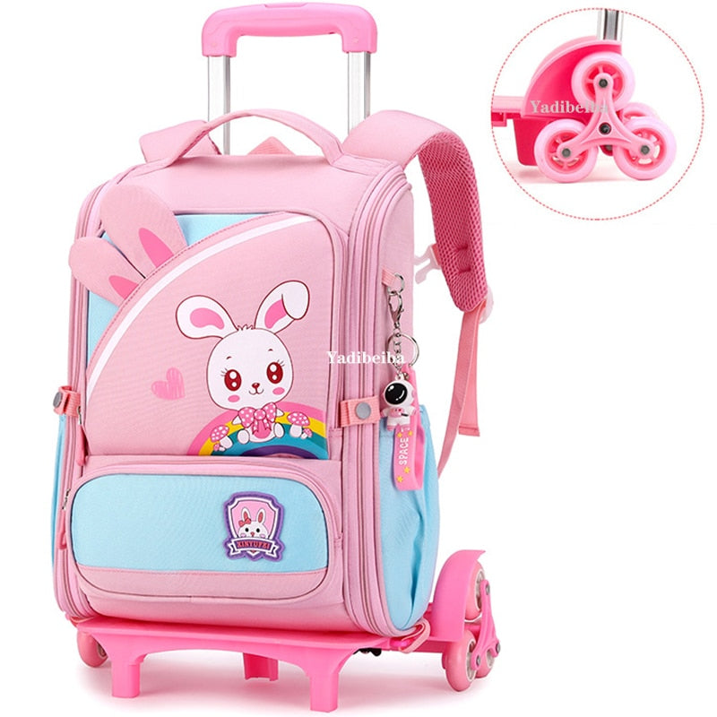 School Bag With Wheels For Boys Girls School Trolley Backpack For Girls Waterproof Wheeled Backpack For School Bags Trolley Bags