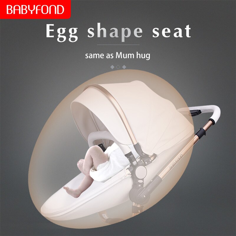 EU Stock Babyfond Luxury Baby Stroller 3 in 1 Travel System With Bassinet And Car Seat 360° Rotation Newborn Egg Pram