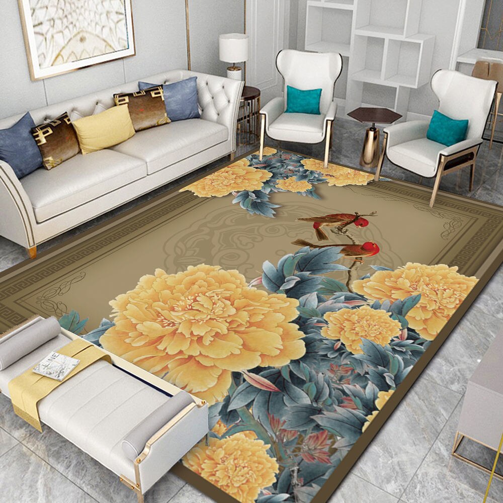 Neoclassical Carpet for Living Room Modern Decoration Bedroom Non-slip Lounge Rug Sofa Tea Table Carpet Area Rug Large Floor Mat