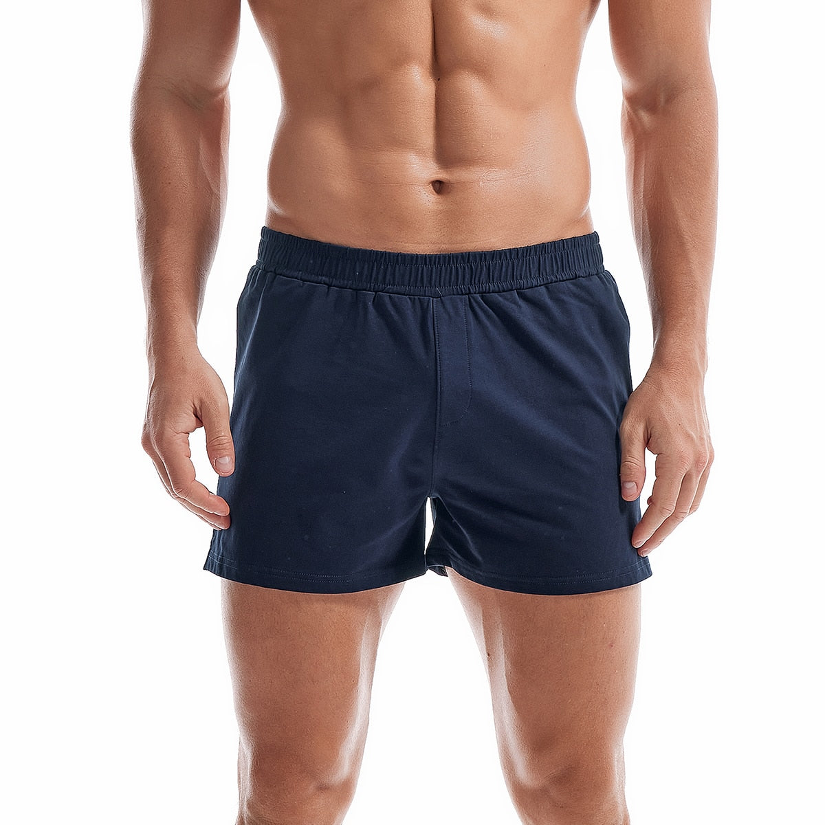 Mens Cotton Sleep Bottoms Lounge Home Pajama Shorts Elastic Waist Breathable Solid Underwear Boxers Man Jogger Yoga Sport Shorts