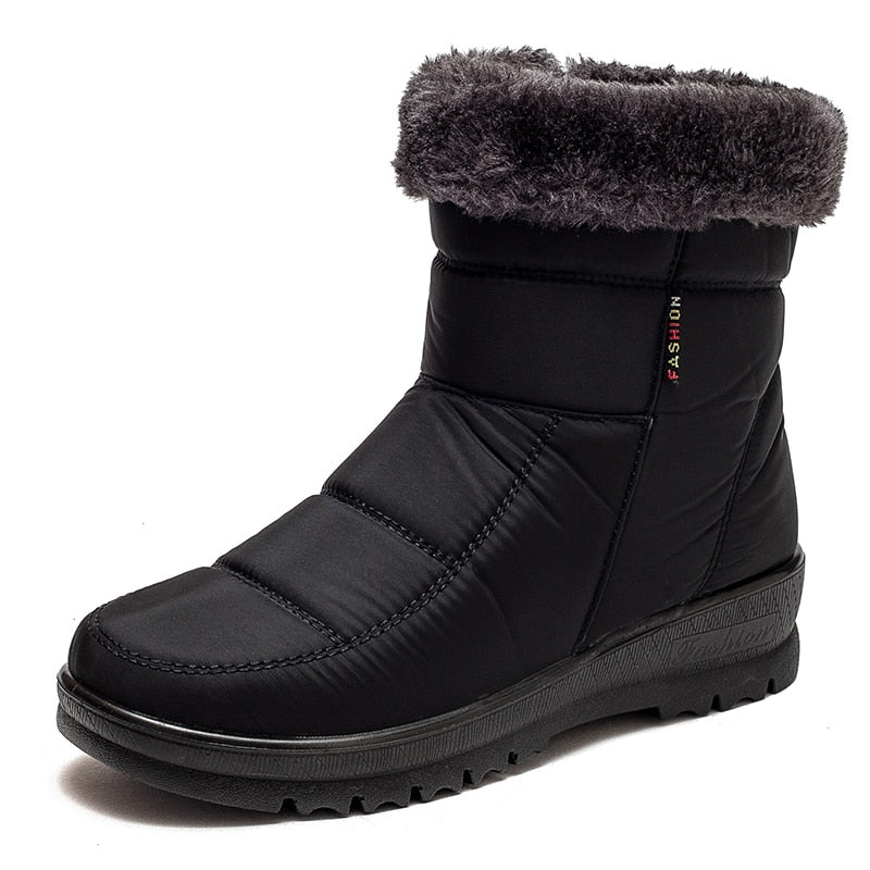 Women Boots Warm Fur Winter Boots For Women 2022 Ankle Boots Snow Botas Mujer Waterproof Winter Shoes Women Soft Heels Bottines