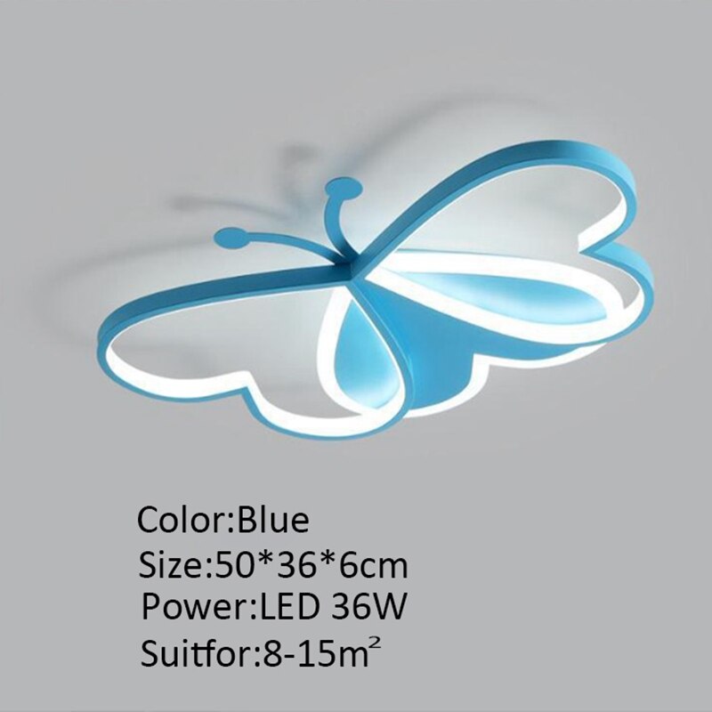 Creative Children&#39;s Bedroom Ceiling Lamp Beautiful Butterfly Daughter Room Smart Chandelier LED Interior Decoration Lamps