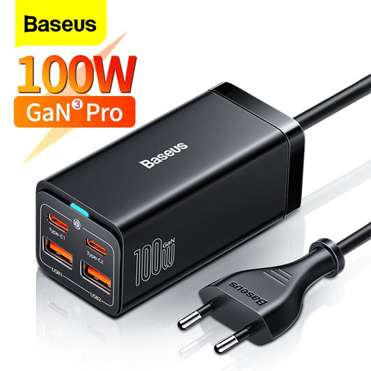 Baseus GaN 100W 65W Desktop Charger Quick Charge 4.0 QC 3.0 PD USB-C Type C USB Fast Charging For MacBook Samsung iPhone Laptop