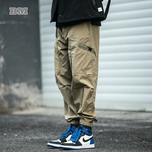 2022 Japanese Streetwear Loose Black Cargo Pants Korean Jogging Harem Pants Men Clothing Harajuku Tactical Trousers Male Joggers