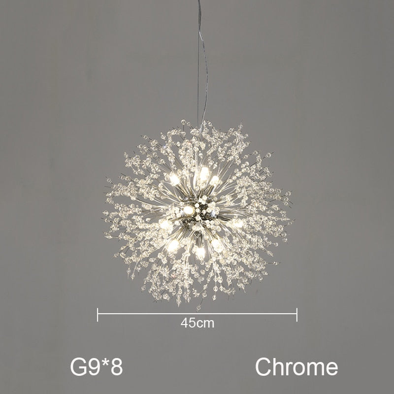 Nordic Minimalist Creative Wrought Iron Dandelion Chandelier Living Room Bedroom Dining Led Indoor Lighting Fixtures