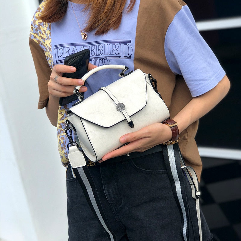 Small Leather Bag Women&#39;s 2022 Fashion Handbag Shoulder Bag Ladies Cowhide Purse Messenger Crossbody Bag Simple and Versatile