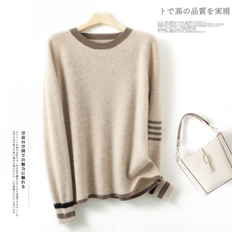 Heavyweight Thickened Wool Sweater Women Loose 2022 Autumn And Winter New Yuanbao Knitwear Round Neck Top Free Of Freight