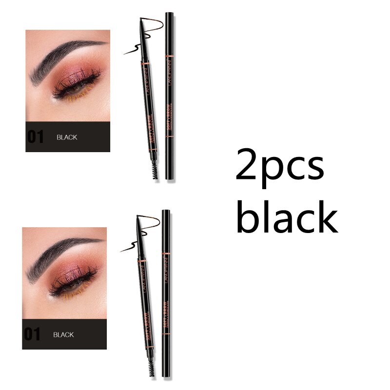 Waterproof Eyebrow Tattoo Pen Brow Enhancer Automatic Rotation Double Head Eye Makeup Natural Long-Lasting